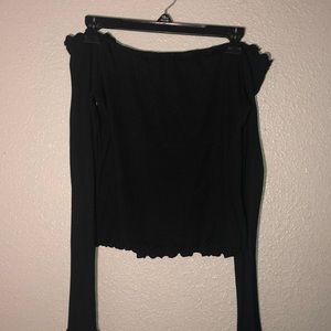 Black Long Sleeve Off The Shoulder